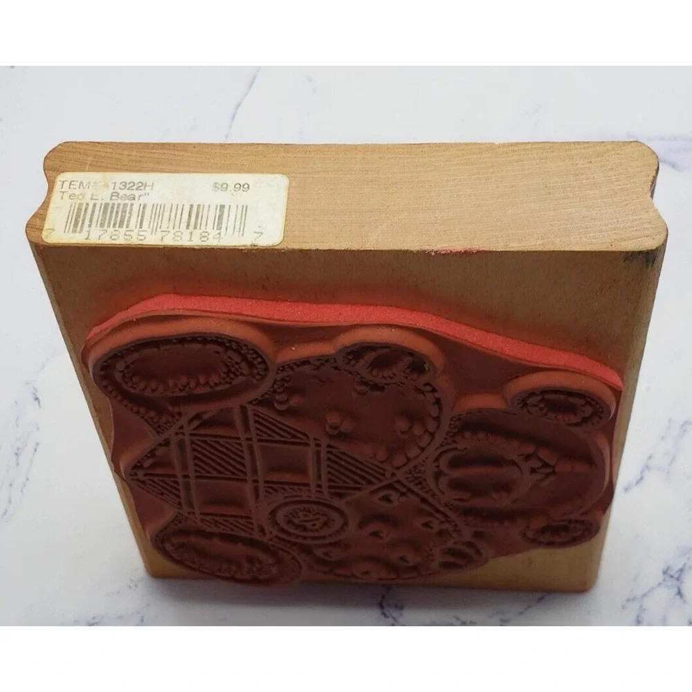 Ted E Bear Quilt Heart Buttons Stuffed Teddy Bear Rubber Stampede Rubber Stamp